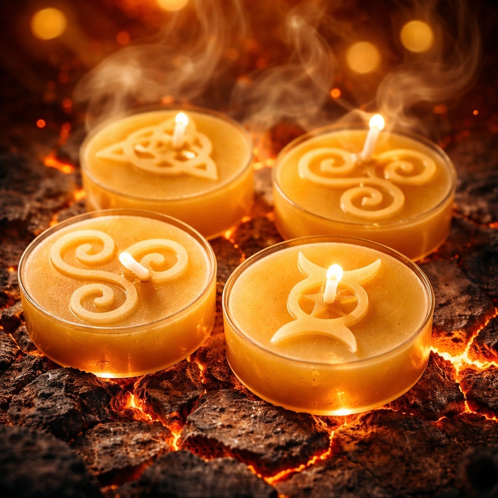 ‘Witchy Tealights’ Pure Beeswax Candles