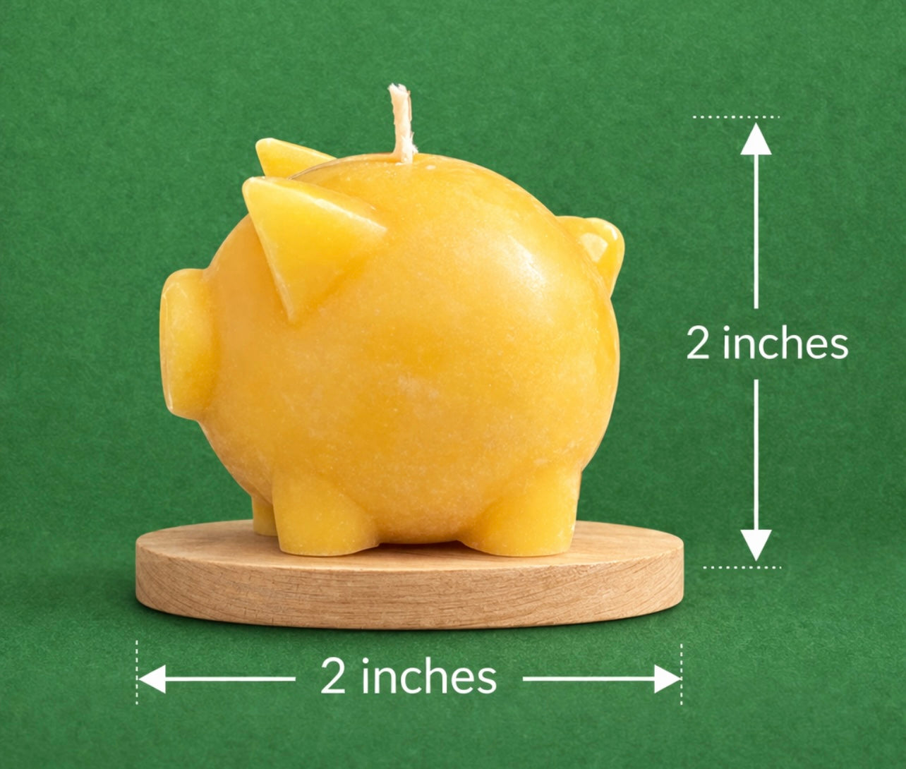 ‘Mr. Piggy’ Pure Beeswax Candle with base
