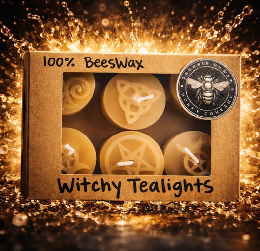 ‘Witchy Tealights’ Pure Beeswax Candles